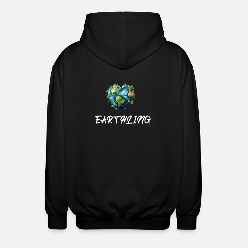 Earthling Weltbürger - Unisex Kapuzenjacke - Schwarz