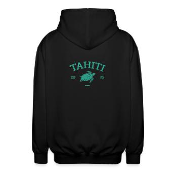 Tahiti - Tortue - Polynésie française - Schildkröte - Veste à capuche unisexe - noir - Dos - AI Model Male 185 light (185cm)