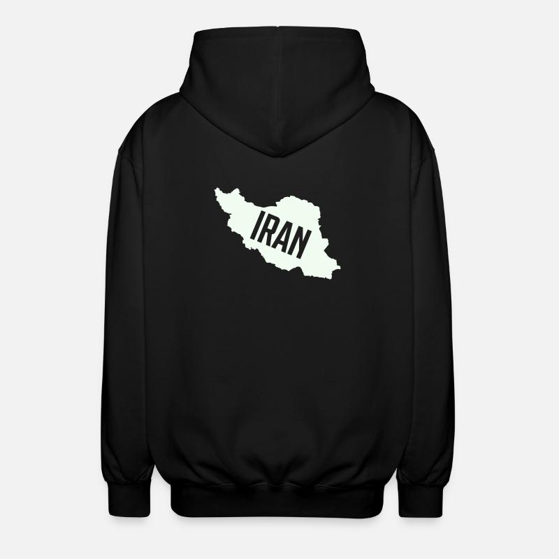 Iran Maps Typo - Unisex Hooded Jacket - black