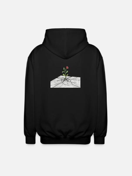 Germ of life on cracks - Unisex Hooded Jacket - black