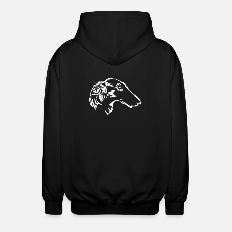 Borzoi head "Black Edition" - Unisex Hooded Jacket - black