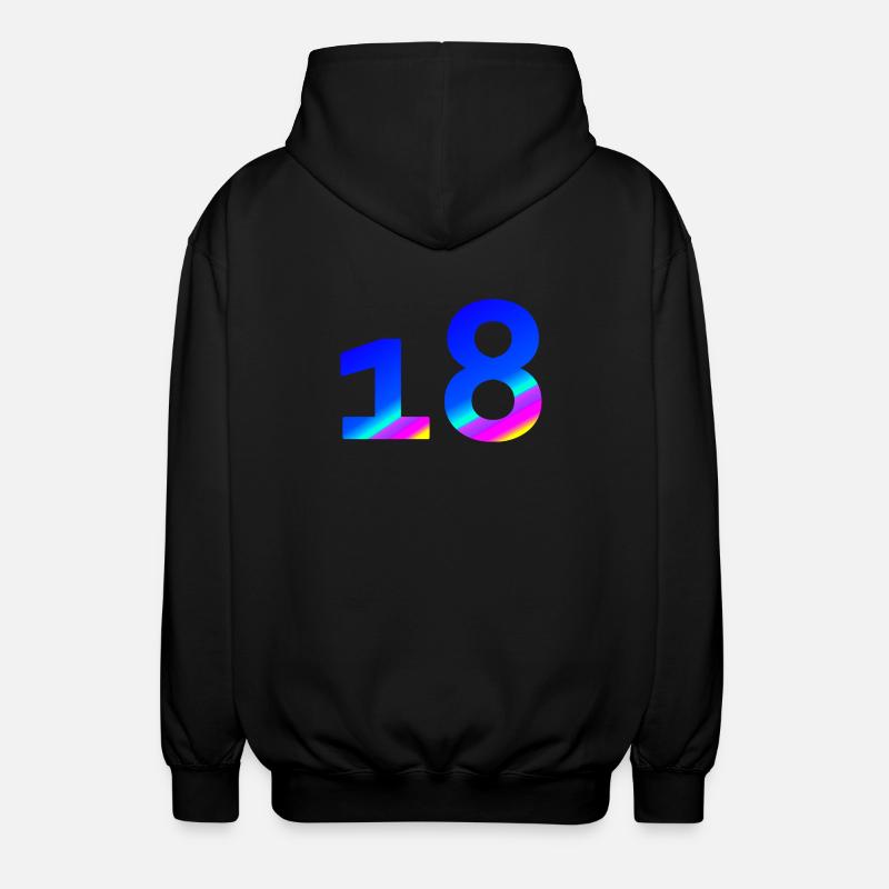 verschenken, 18 blauton mit Farbverlauf - Unisex Kapuzenjacke - Schwarz