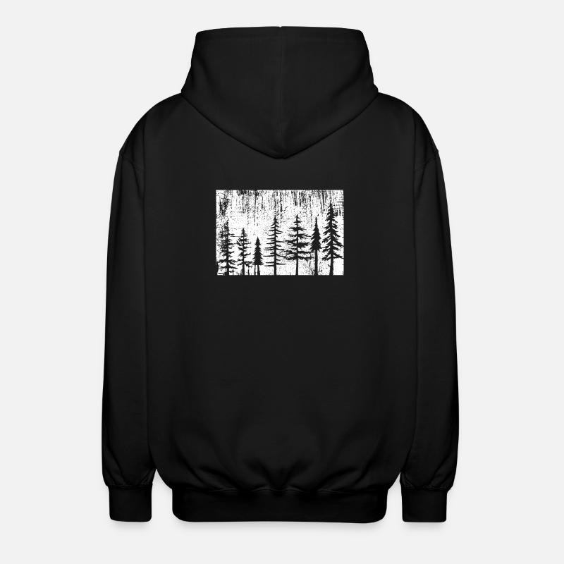Silhouette Forêt Monochrome - Veste à capuche unisexe - noir