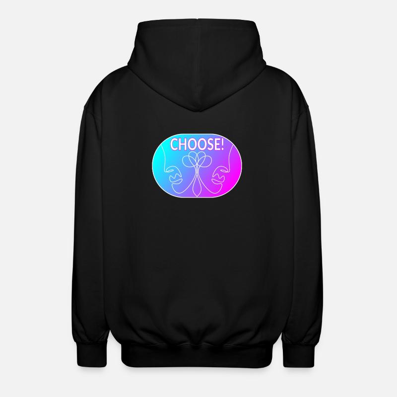 Dessin au trait - Choisir - Veste à capuche unisexe - noir