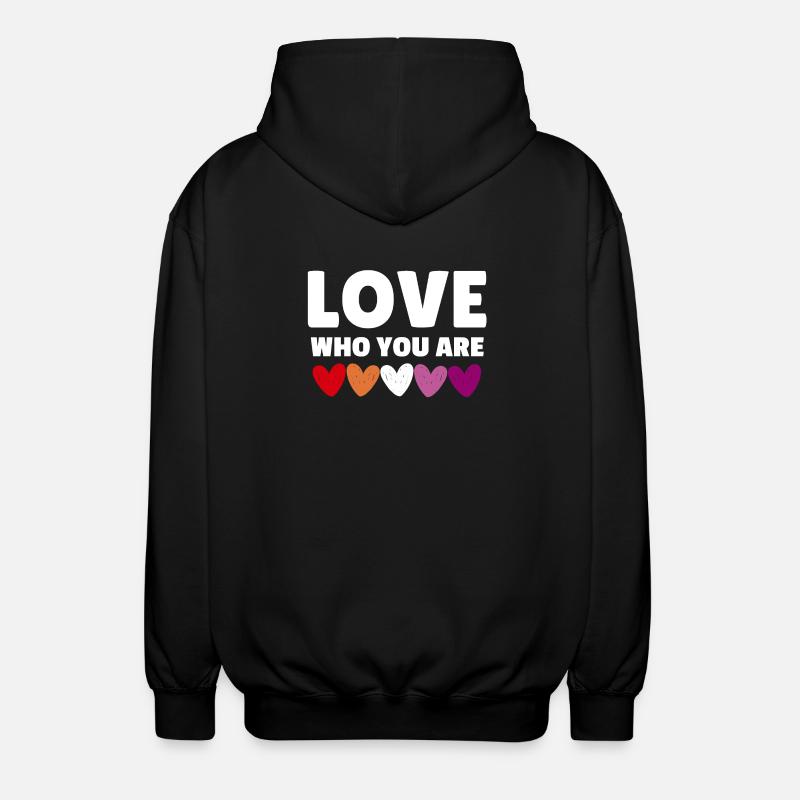 Lesbe. Liebe, wer du bist - Unisex Kapuzenjacke - Schwarz