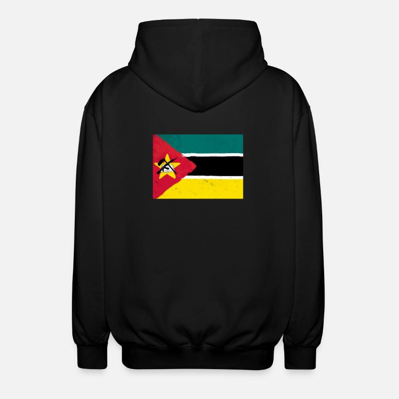 Flagge von Mosambik - Unisex Kapuzenjacke - Schwarz