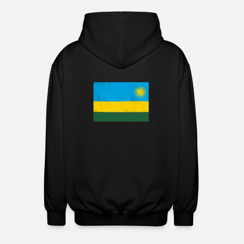 Drapeau du Rwanda - Veste à capuche unisexe - noir