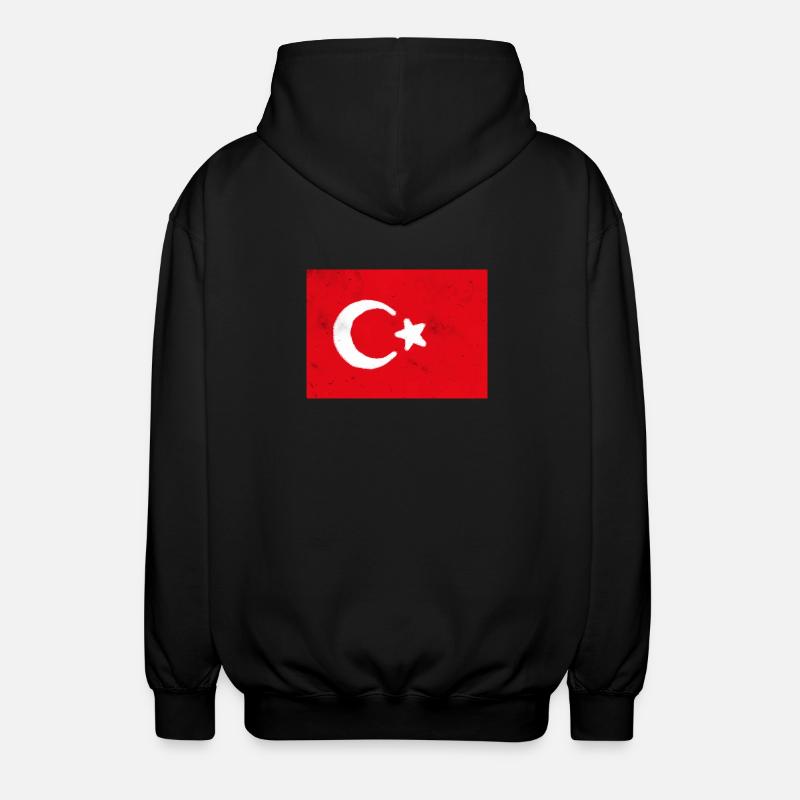 Drapeau turc Impression d’art abstrait - Veste à capuche unisexe - noir