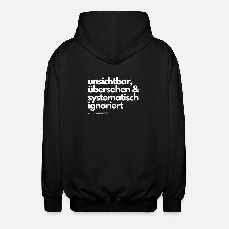 ME/CFS systematisch ignoriert white - Unisex Kapuzenjacke - Schwarz