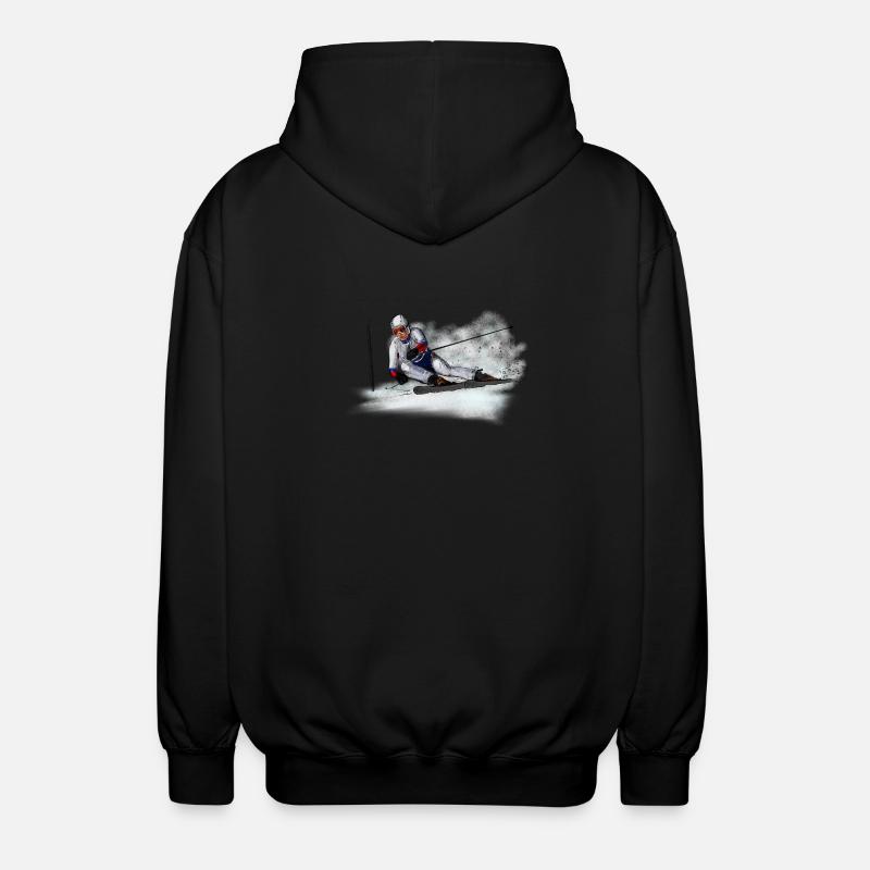 Abfahrt - Unisex Kapuzenjacke - Schwarz