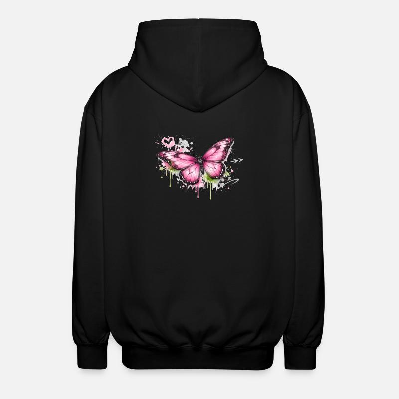 Art de rue graffiti papillon - Veste à capuche unisexe - noir