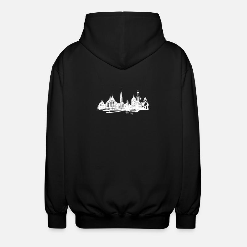 Moers Skyline Silhouette Design - Unisex Hooded Jacket - black