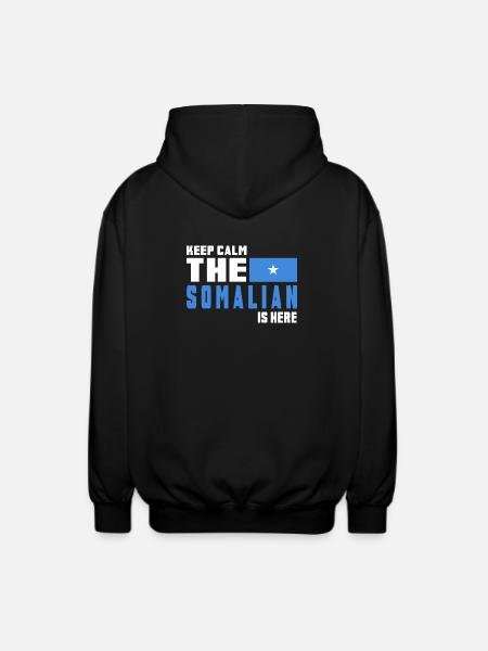 Keep calm Somalia flag design - Unisex Hooded Jacket - black