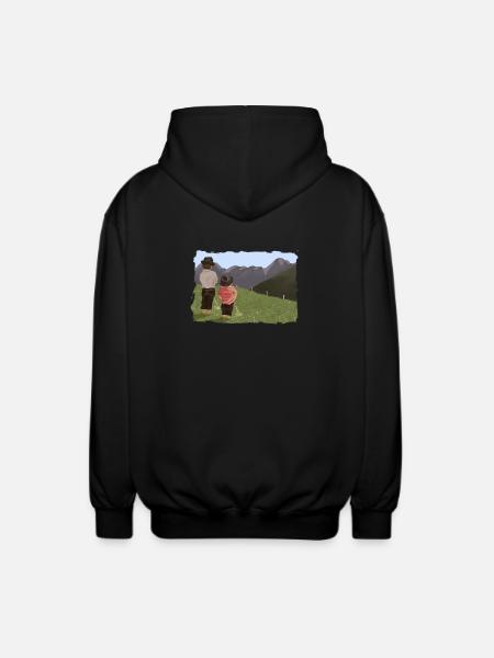 Biesler mit Aussicht - Unisex Kapuzenjacke - Schwarz