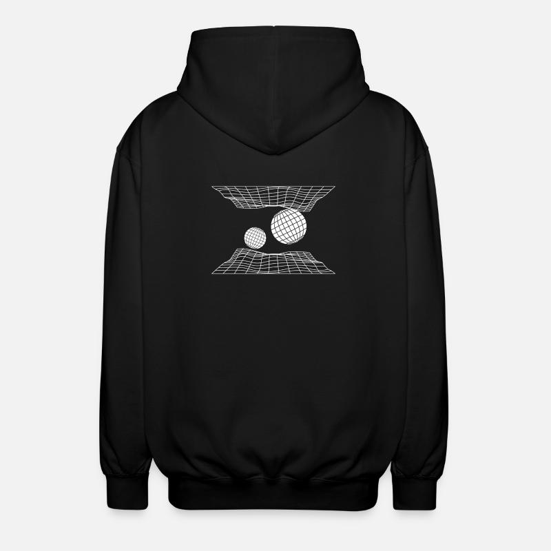 Futuristic Grid Space Spheres Design - Unisex Hooded Jacket - black