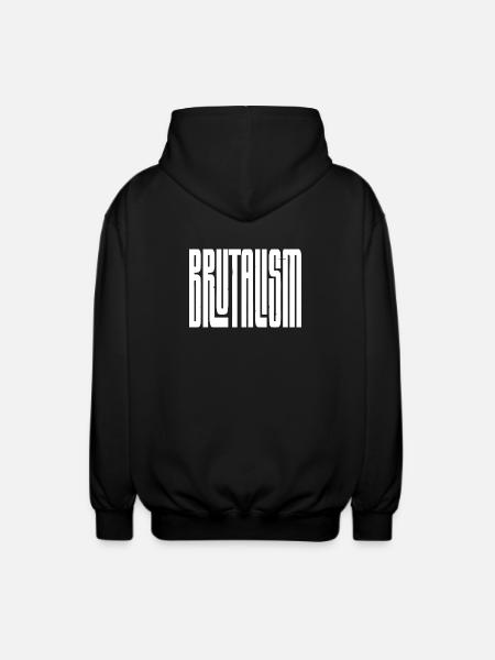 Brutalism Concrete Typography - Unisex Hooded Jacket - black