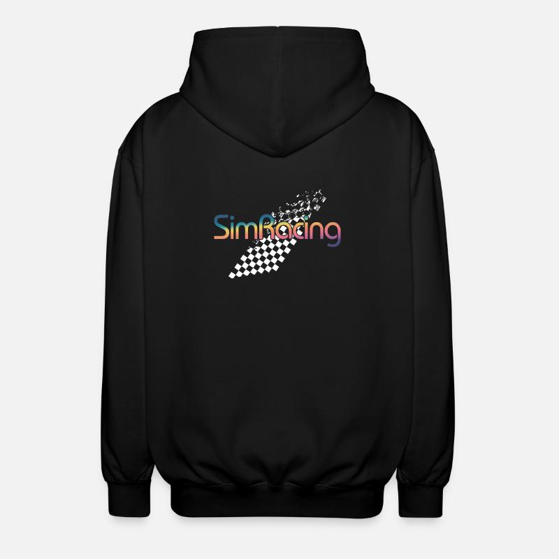 SimRacing Gradient Logo - Unisex Hooded Jacket - black