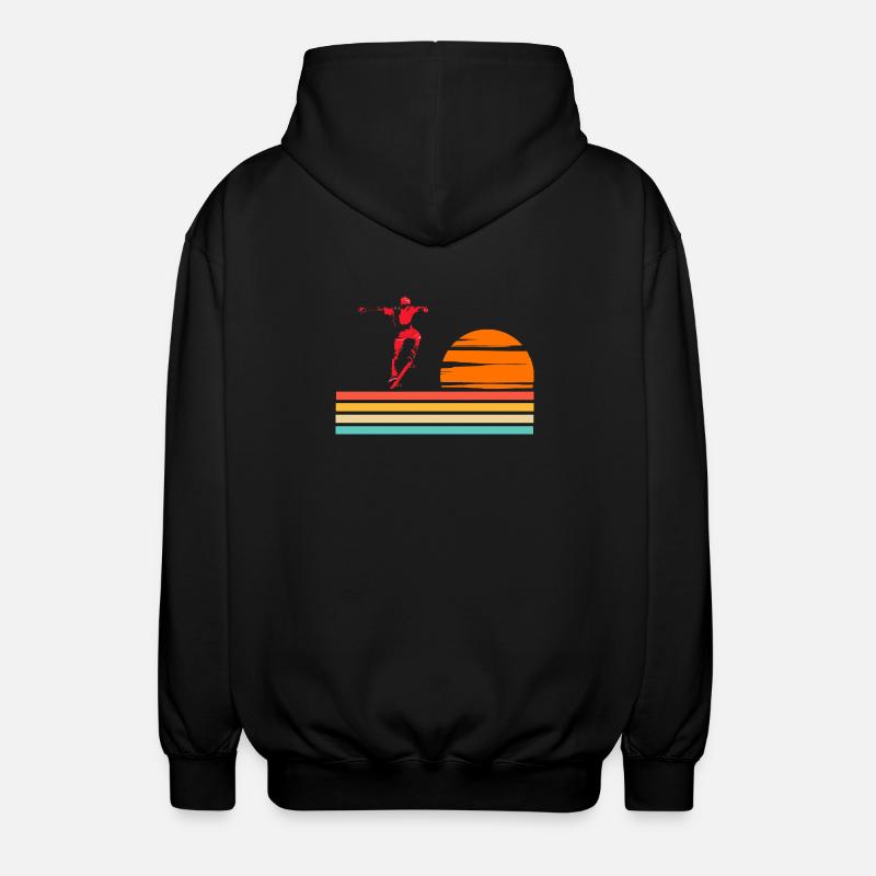 Skateboard Cool Skater Boy Sunset - Veste à capuche unisexe - noir