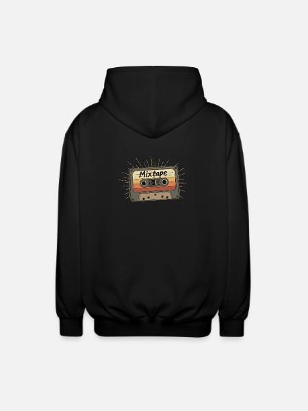 Retro Mixtape Kassette - Unisex Kapuzenjacke - Schwarz