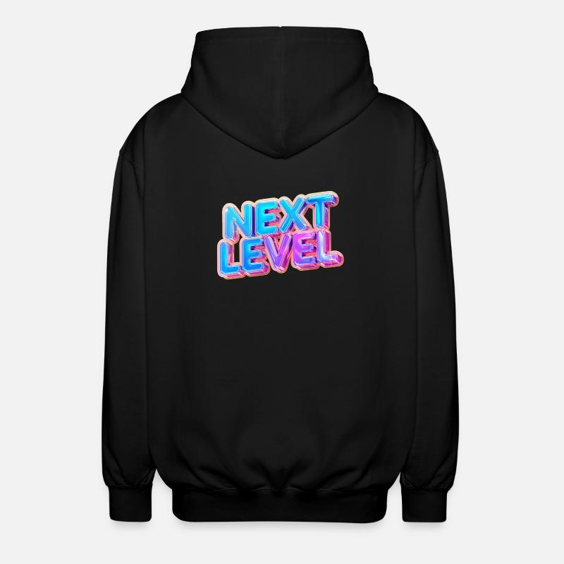 3D-Text der nächsten Stufe – mutiges Verlaufsdesign - Unisex Kapuzenjacke - Schwarz