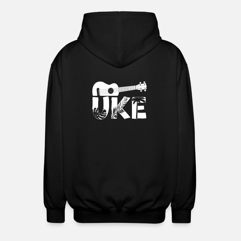 Hawaiian Ukulele Uke Uke - Unisex Hooded Jacket - black