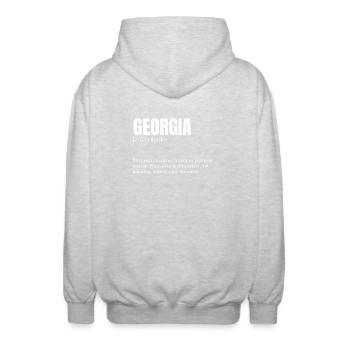 Georgia Charme Geschäftsdynamik - Unisex Kapuzenjacke - Hellgrau meliert - Hinten - AI Model Male 185 light (185cm)