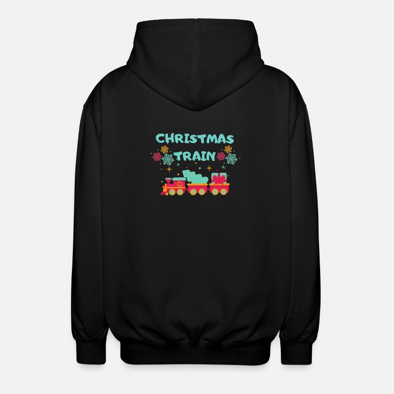 Christmas Train - Unisex Kapuzenjacke - Schwarz