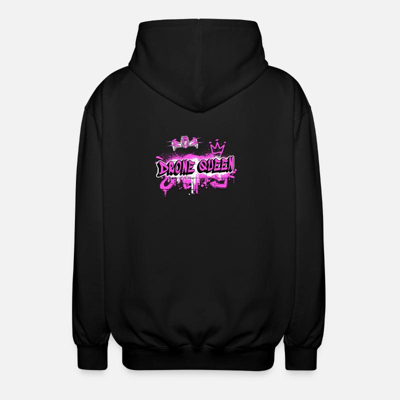 Drones queen design - Unisex Hooded Jacket - black