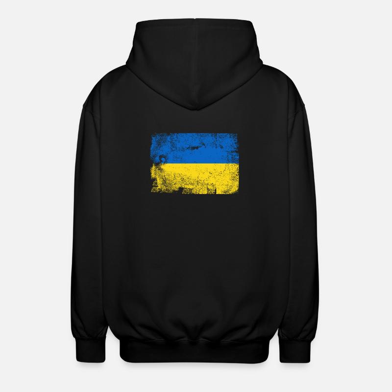 Palette de drapeaux ukrainiens brossés - Veste à capuche unisexe - noir