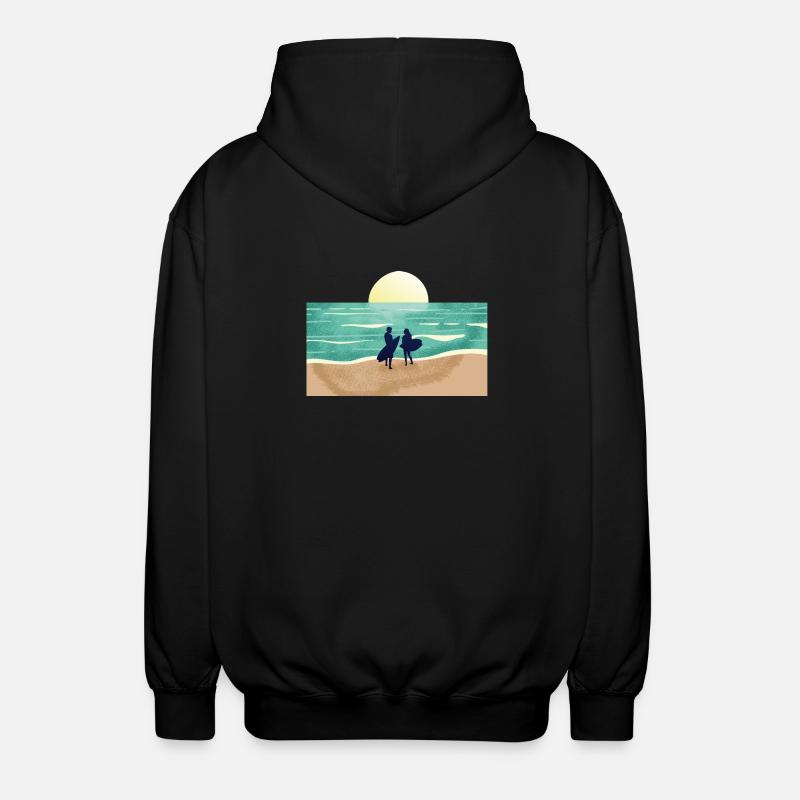 Summer Sunset Surfer - Unisex Kapuzenjacke - Schwarz