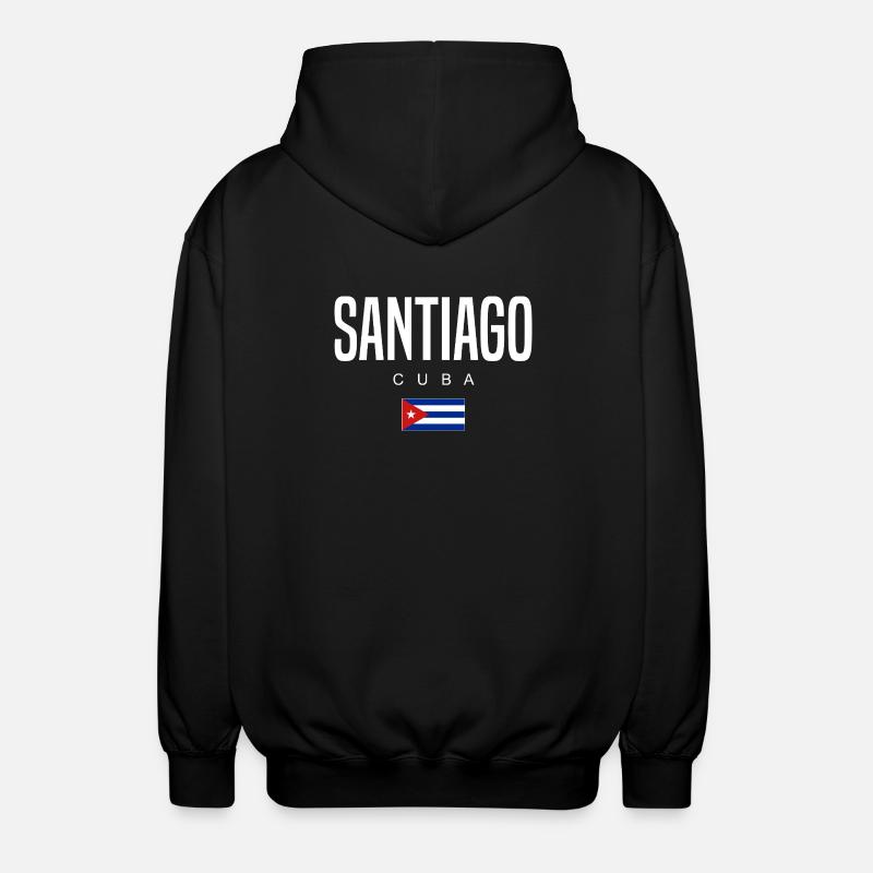 Santiago Cuba Cubans - Unisex Hooded Jacket - black