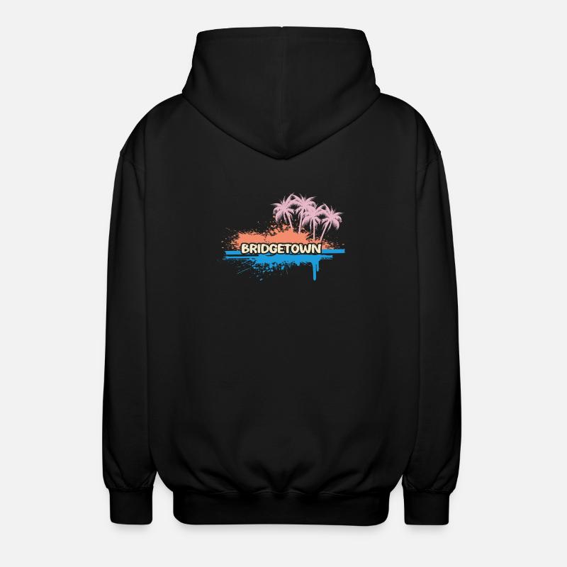 Palm trees Bridgetown - Unisex Hooded Jacket - black