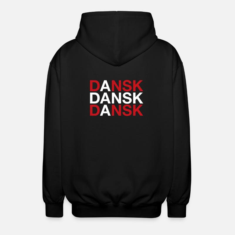 DANSK Drapeau danois Dänemark Danemark - Veste à capuche unisexe - noir