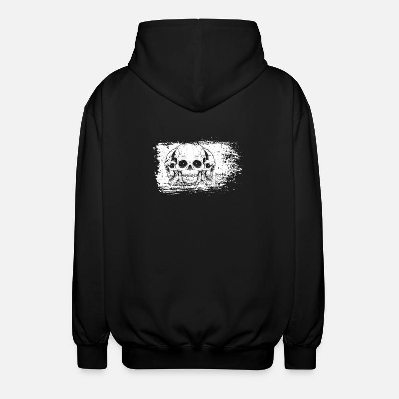 Bleached Frame Skulls - Unisex Hooded Jacket - black