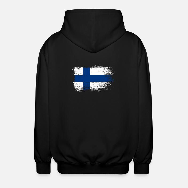 Graphique du drapeau finlandais Grunge - Veste à capuche unisexe - noir