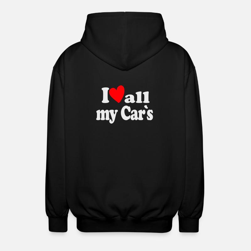 J’aime toutes mes voitures - Veste à capuche unisexe - noir