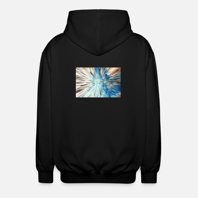 Radiale Blaue Explosion - Unisex Kapuzenjacke - Schwarz