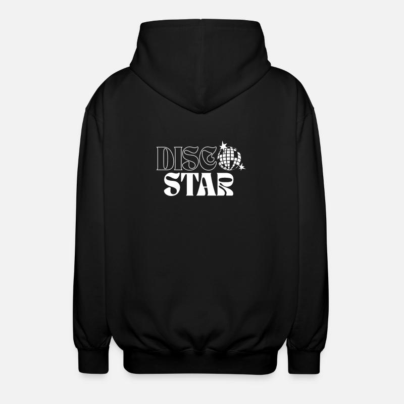 Retro Disco Sterne Muster - Unisex Kapuzenjacke - Schwarz