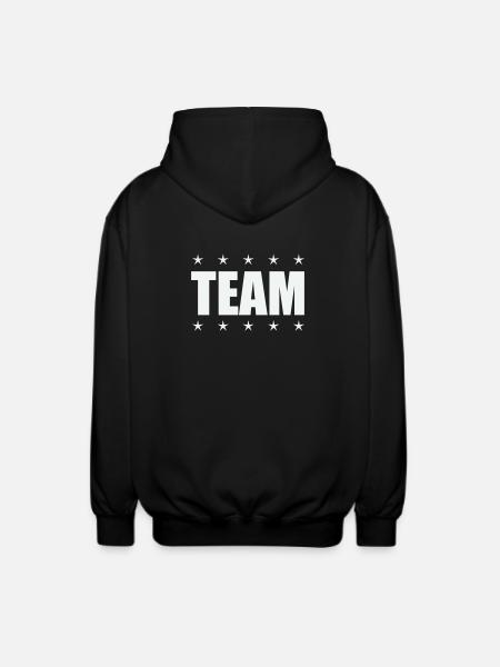 Team with stars - Unisex Hooded Jacket - black