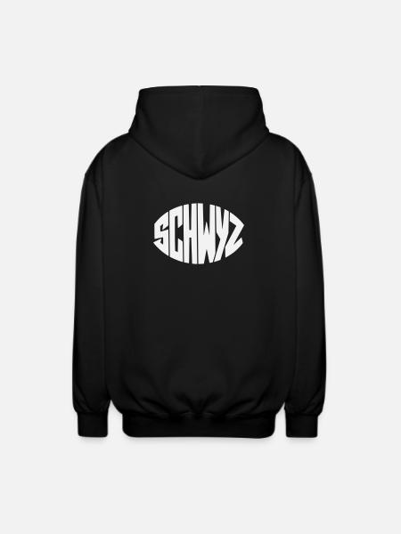 Schwyz Geometric Font - Unisex Hooded Jacket - black