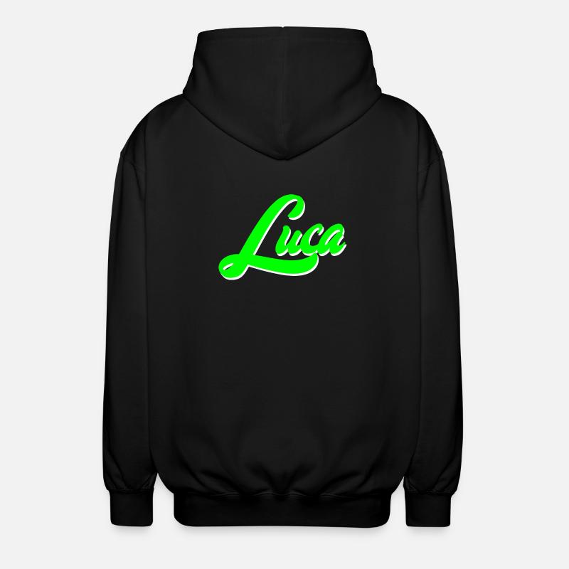 Luca Bright Neon Lettering Lettering - Veste à capuche unisexe - noir