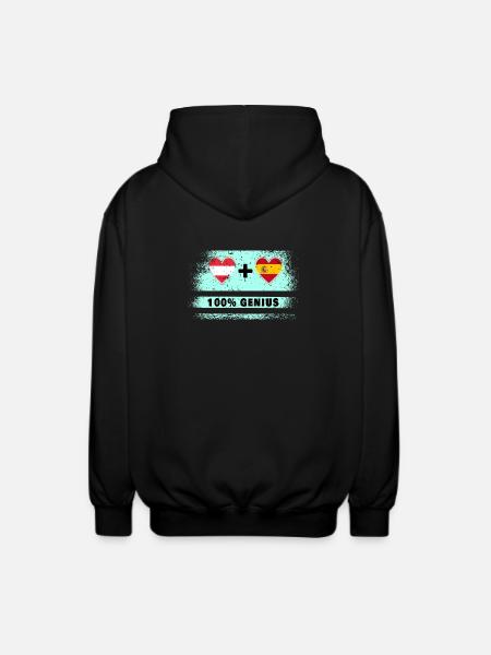 Austria and Spain 100% Ingenious / Gift - Unisex Hooded Jacket - black