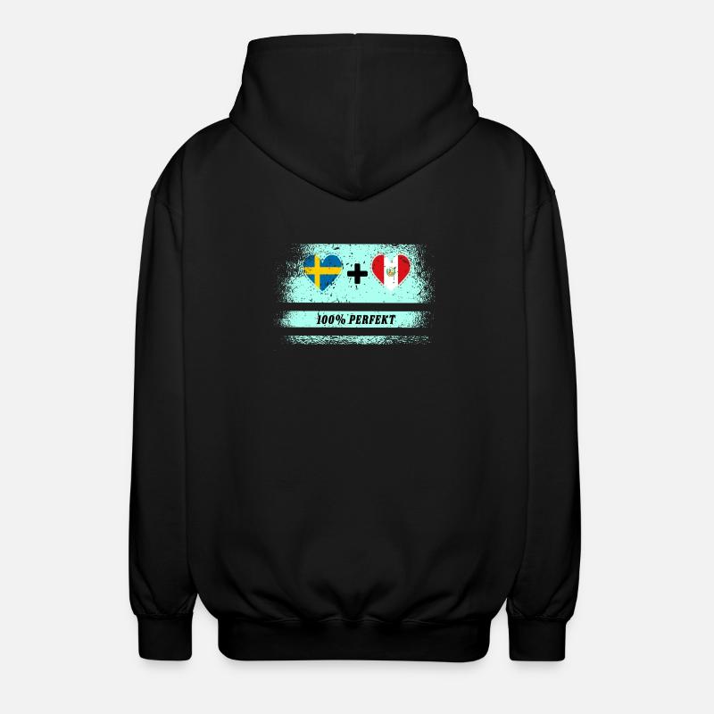 Peru & Schweden 100% perfekt / Geschenk - Unisex Kapuzenjacke - Schwarz