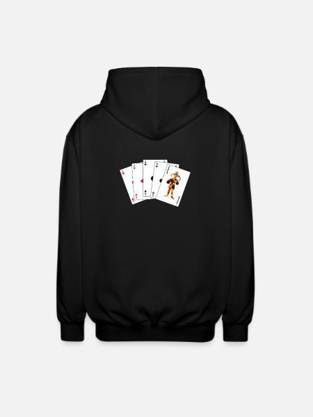 Cinq cartes Carré - Veste à capuche unisexe - noir