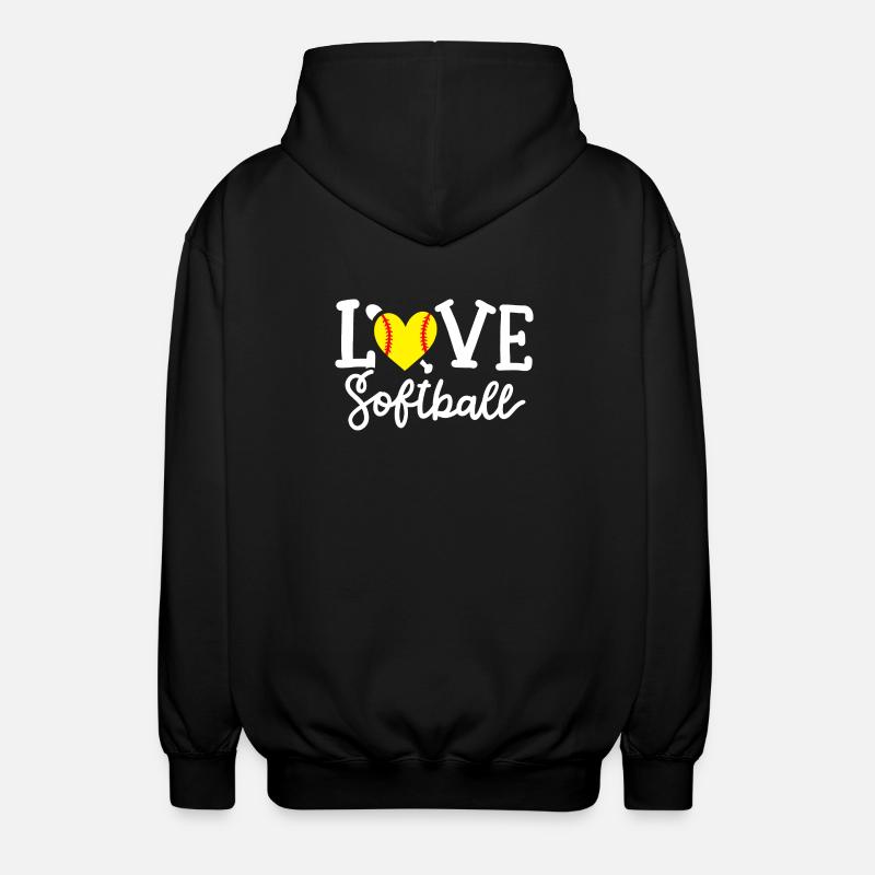 Softball-Spieler Softball - Unisex Kapuzenjacke - Schwarz