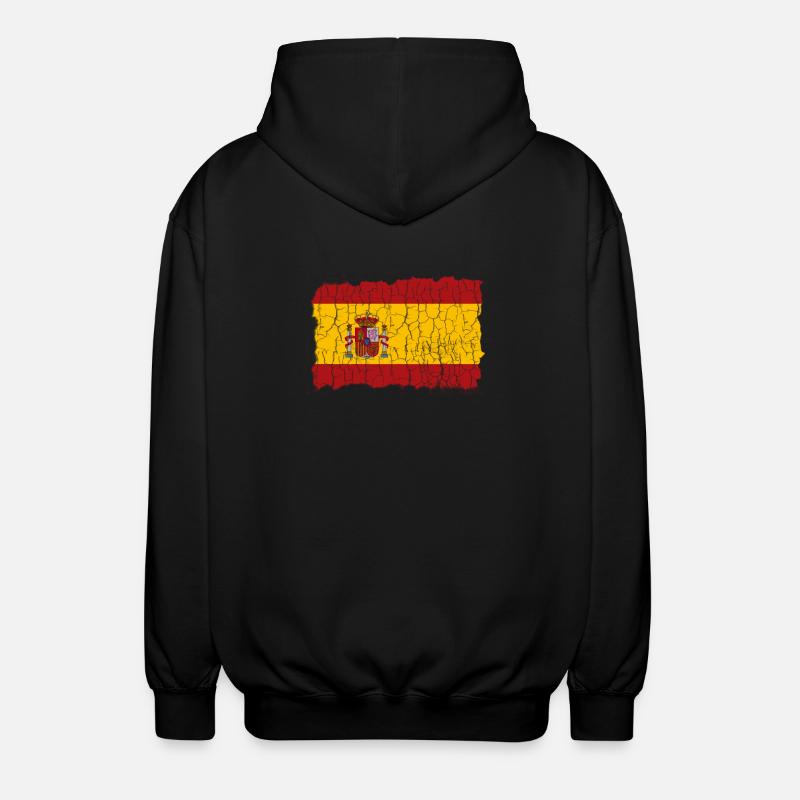 Spain Flag Espania - Unisex Hooded Jacket - black