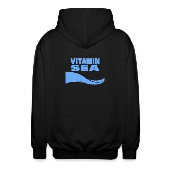 VITAMIN SEA - Unisex Hooded Jacket - black - Back - AI Model Male 185 light (185cm)