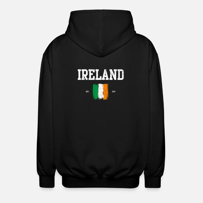 Drapeau de l’Irlande Brushstroke Design - Veste à capuche unisexe - noir