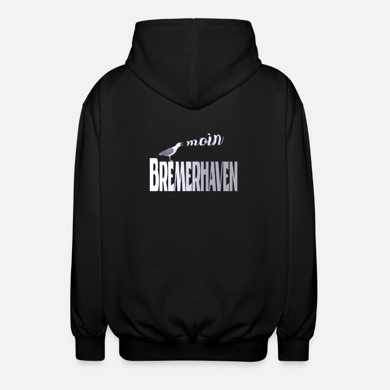 Bremerhaven Möwe & Moin Design - Unisex Kapuzenjacke - Schwarz