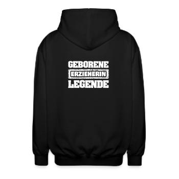 Beruf Erzieherin - Unisex Kapuzenjacke - Schwarz - Hinten - AI Model Male 185 light (185cm)